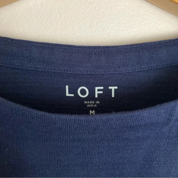 LOFT Women's Medium Navy Nautical Top with Gold Buttons Detail NWT - Picture 6 of 7